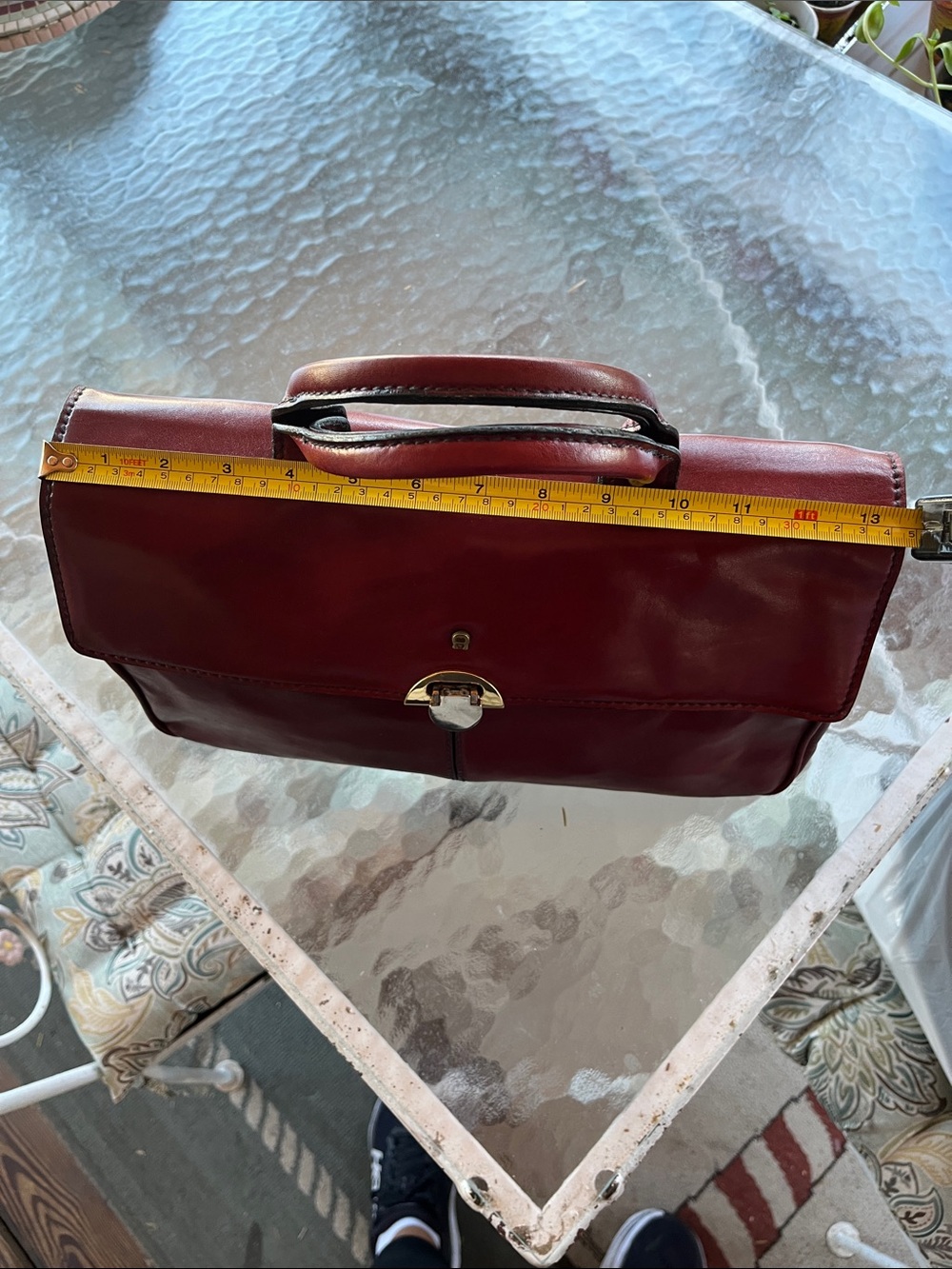 Etienne Aigner Top-Handle Briefcase Bag in Dark Burgundy - Picture 2 of 9
